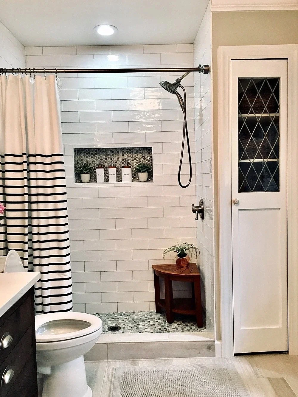 Kate Spade Black & White Striped Shower Curtain